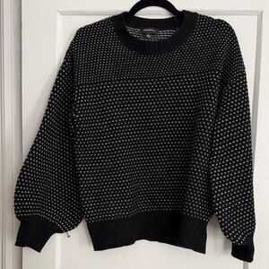 Summersalt Black and White Knit Crewneck Sweater